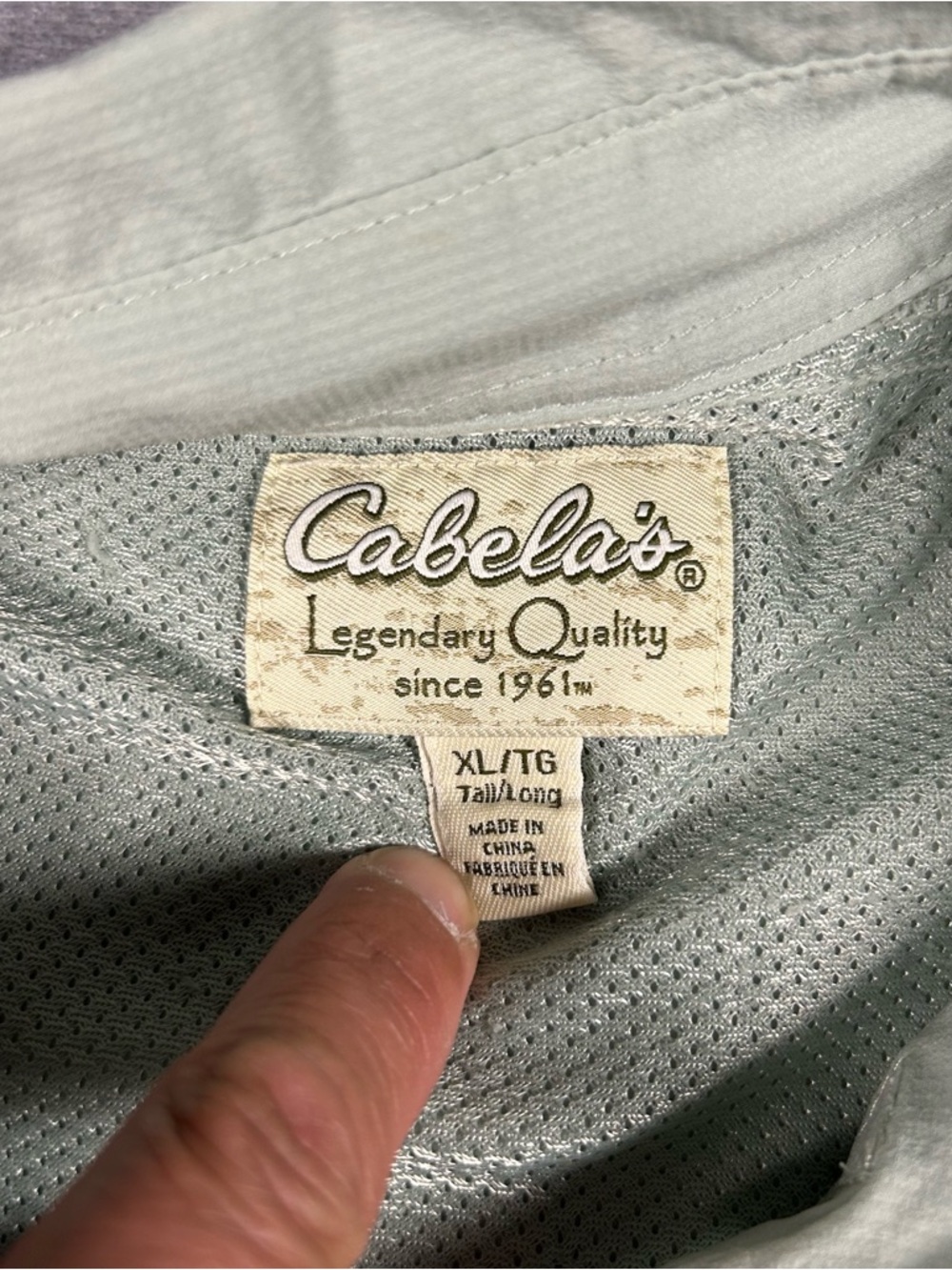 Cabela's Lightweight Outdoor Button-Up Shirts — Sage & Ivory Size XL Tall - Picture 5 of 9